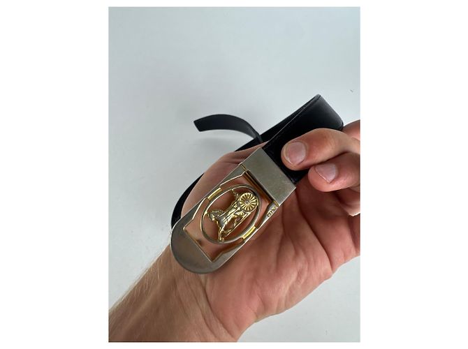 Céline Vintage Celine Paris Ledergürtel schwarz - Ansicht 10