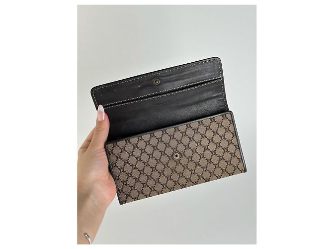 Céline Vintage Celine Monogram Canvas leather wallet brown - view 8