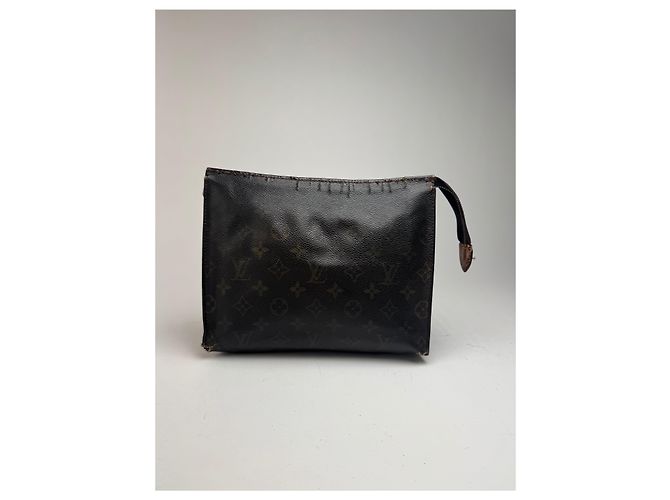 Clutch in pelle monogramma Louis Vuitton vintage marrone - vista 12
