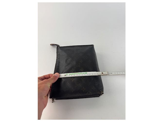 Clutch in pelle monogramma Louis Vuitton vintage marrone - vista 13
