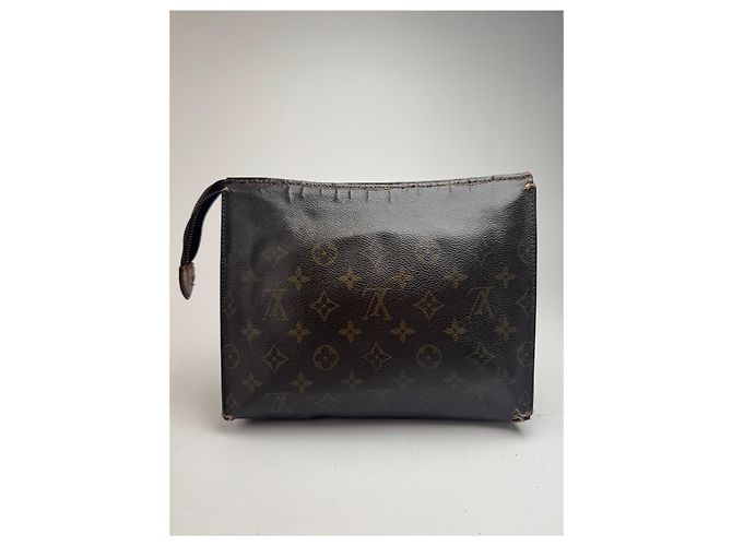 Clutch in pelle monogramma Louis Vuitton vintage marrone - vista 2