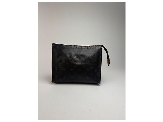 Clutch in pelle monogramma Louis Vuitton vintage marrone - vista 5