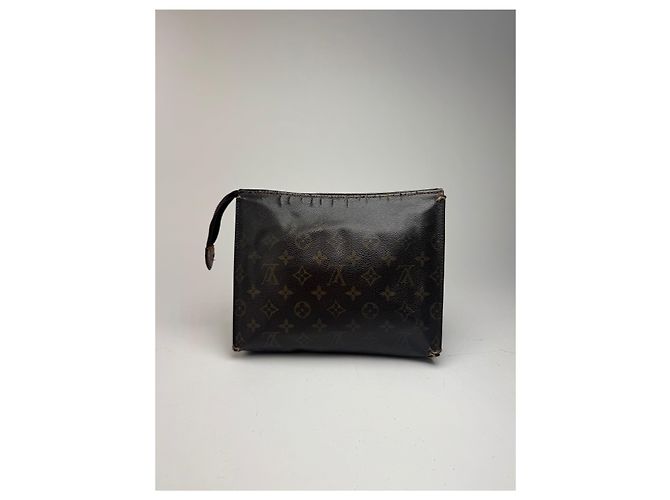 Clutch in pelle monogramma Louis Vuitton vintage marrone - vista 6