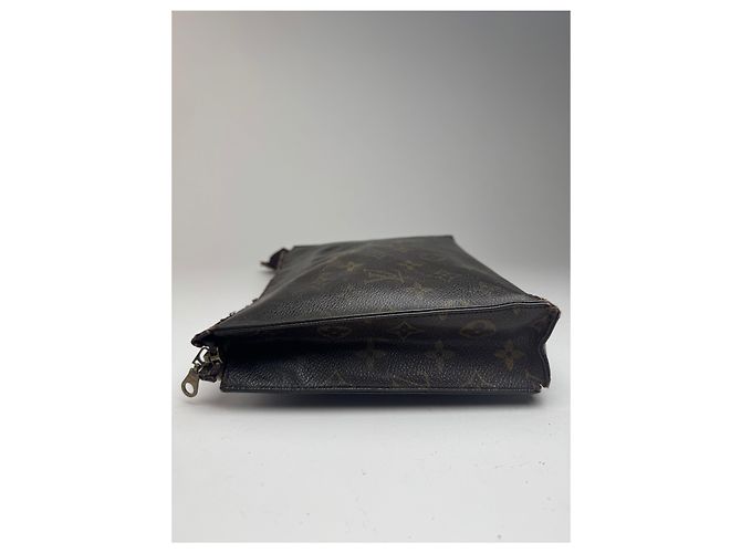 Clutch in pelle monogramma Louis Vuitton vintage marrone - vista 7