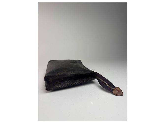 Clutch in pelle monogramma Louis Vuitton vintage marrone - vista 9