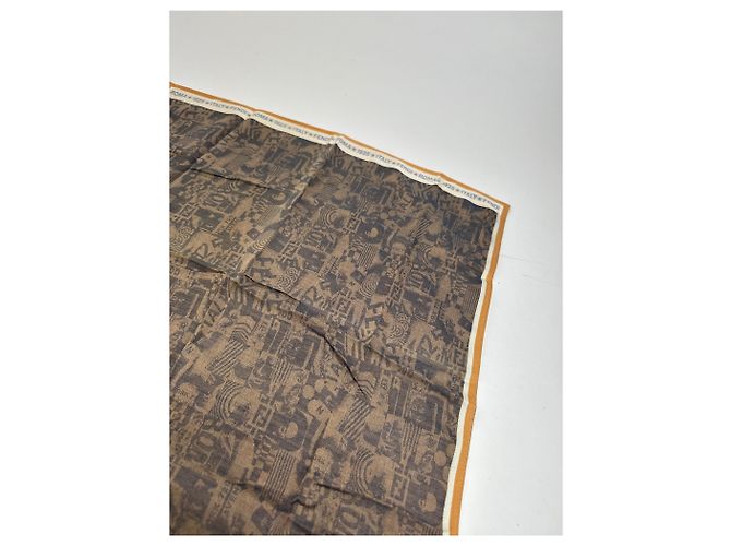 Sciarpa Vintage Fendi Avantgarde Marrone - vista 10