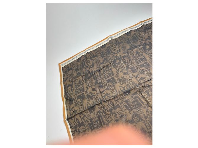 Sciarpa Vintage Fendi Avantgarde Marrone - vista 12