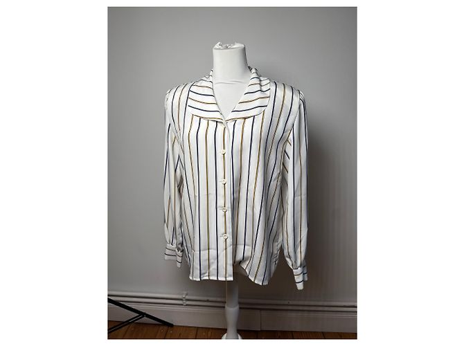 Camicia a righe vintage Balenciaga M Bianco - vista 15