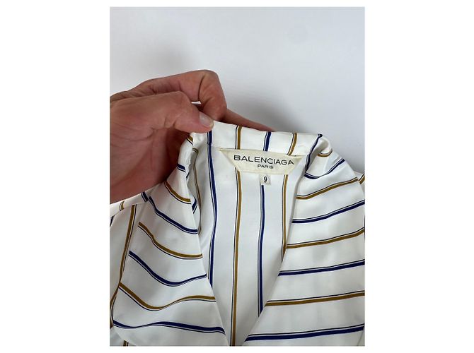 Camicia a righe vintage Balenciaga M Bianco - vista 9