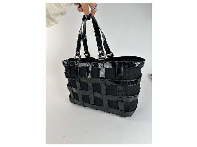Vintage Courreges Tasche aus Lackleder schwarz - Ansicht 7