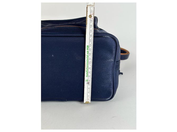 Vintage Courreges Paris Leder Eimer Tasche navy Marineblau - Ansicht 11