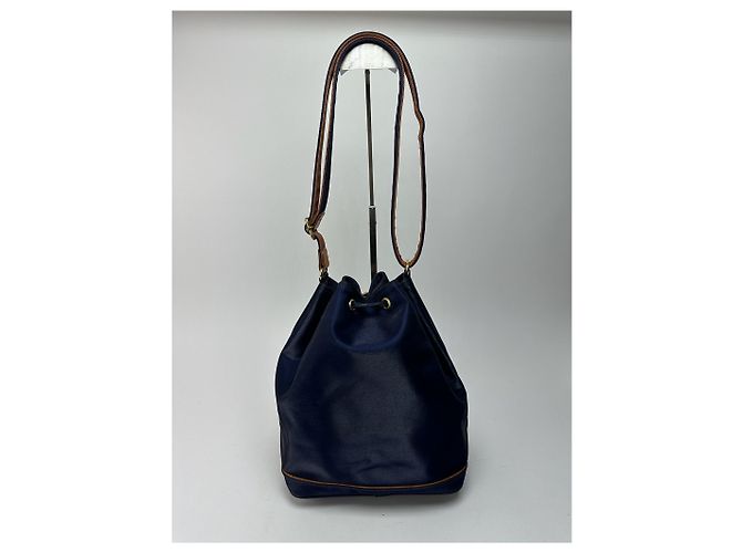 Vintage Courreges Paris Leder Eimer Tasche navy Marineblau - Ansicht 5