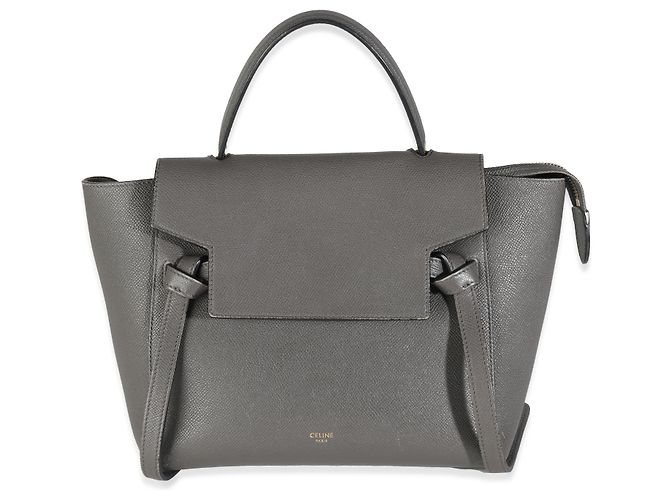 Belt Bag Céline Bolsa de cinto micro em couro de bezerro cinza Celine Marrom - vista 8