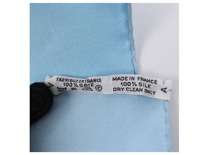 Garden Foulard Hermès Carré 90 "Giardini di Giverny" 100% Seta Blu - vista 12