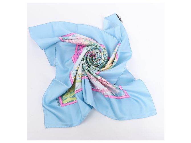 Garden Foulard Hermès Carré 90 "Giardini di Giverny" 100% Seta Blu - vista 13