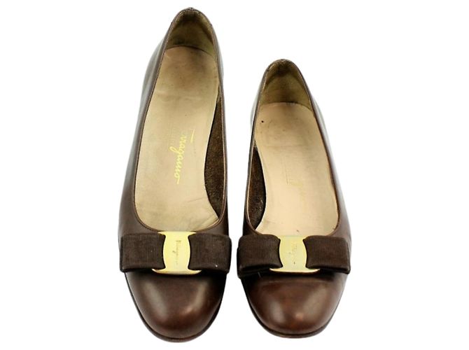 Bailarinas Salvatore Ferragamo Castaño - vista 2
