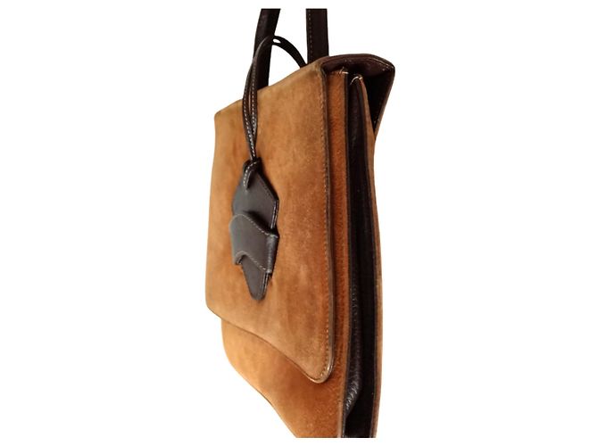 Vintage Loewe Tasche aus Wildleder Kamel - Ansicht 2