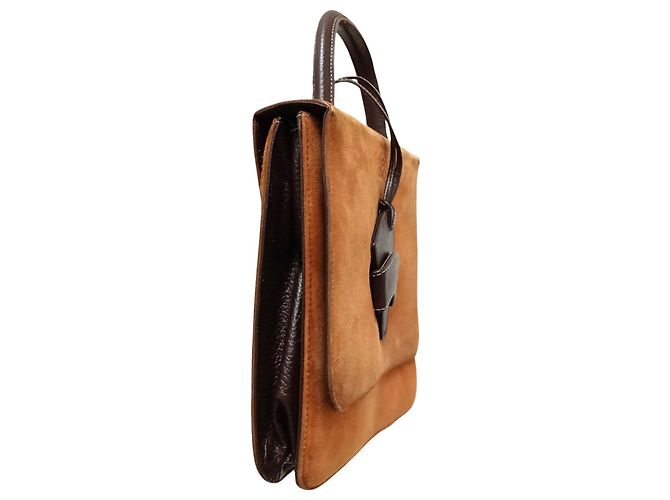 Vintage Loewe Tasche aus Wildleder Kamel - Ansicht 4