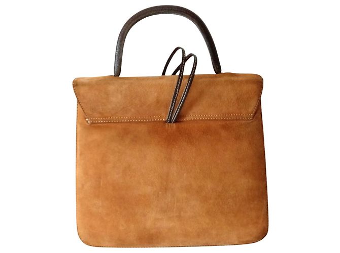 Vintage Loewe Tasche aus Wildleder Kamel - Ansicht 6