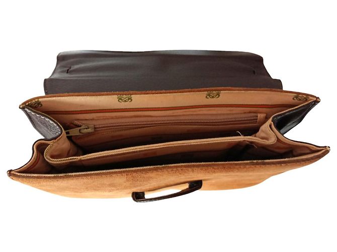 Vintage Loewe Tasche aus Wildleder Kamel - Ansicht 8