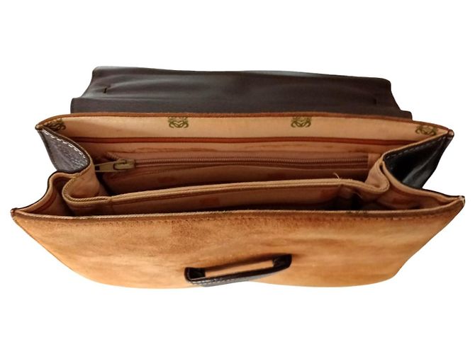 Vintage Loewe Tasche aus Wildleder Kamel - Ansicht 9
