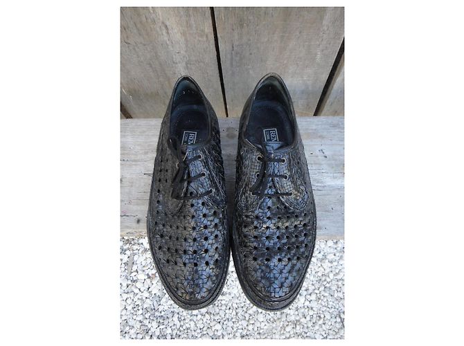 Autre Marque Scarpe Derby Remonte Shuh Circe 1970 in pelle intrecciata nera Nero - vista 6