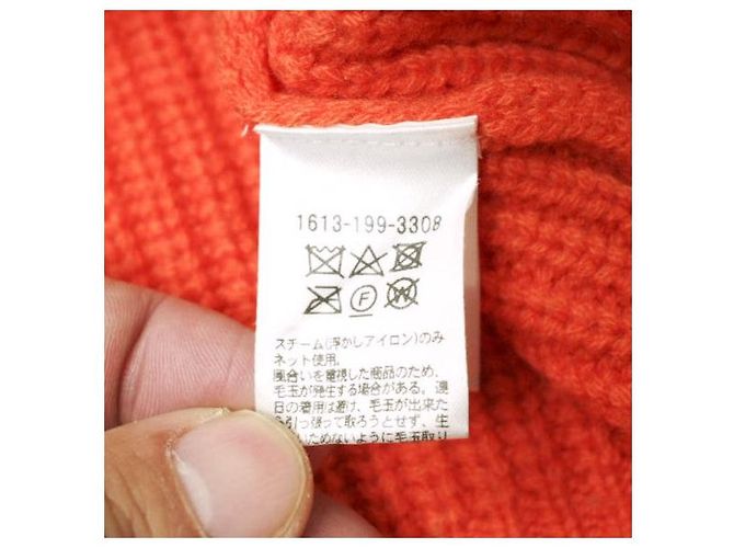 Autre Marque H BEAUTY&YOUTH Pullover aus Wolle und Kaschmir mit Rundhalsausschnitt Orange - Ansicht 7