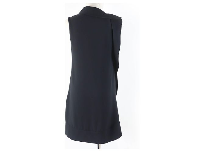 Abito senza maniche in seta e rayon Valentino nero 36 - vista 3