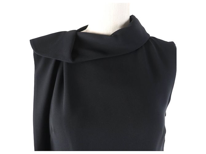 Abito senza maniche in seta e rayon Valentino nero 36 - vista 5