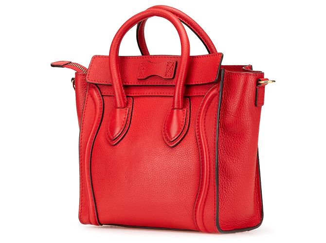 Luggage Céline Celine Vermelho Nano Couro Bolsa de Viagem - vista 2