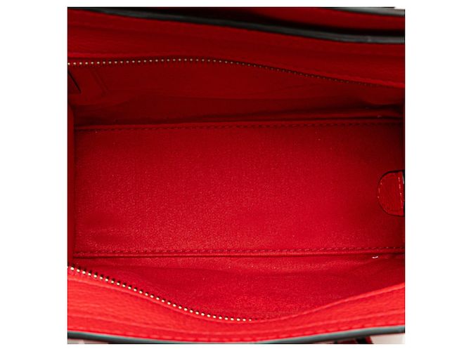 Luggage Céline Celine Vermelho Nano Couro Bolsa de Viagem - vista 4