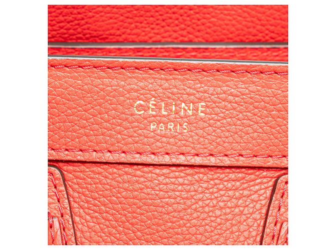Luggage Céline Celine Vermelho Nano Couro Bolsa de Viagem - vista 7