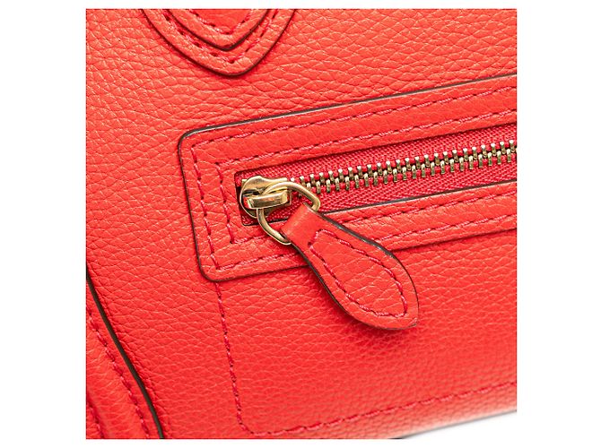 Luggage Céline Celine Vermelho Nano Couro Bolsa de Viagem - vista 8