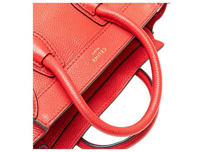 Luggage Céline Celine Vermelho Nano Couro Bolsa de Viagem - vista 9
