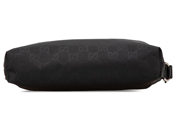 Bolsa mensageiro plana em nylon GG preta Gucci Preto - vista 3
