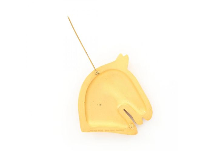 Hermès Broche de cavalo banhada a ouro Hermes Dourado - vista 3