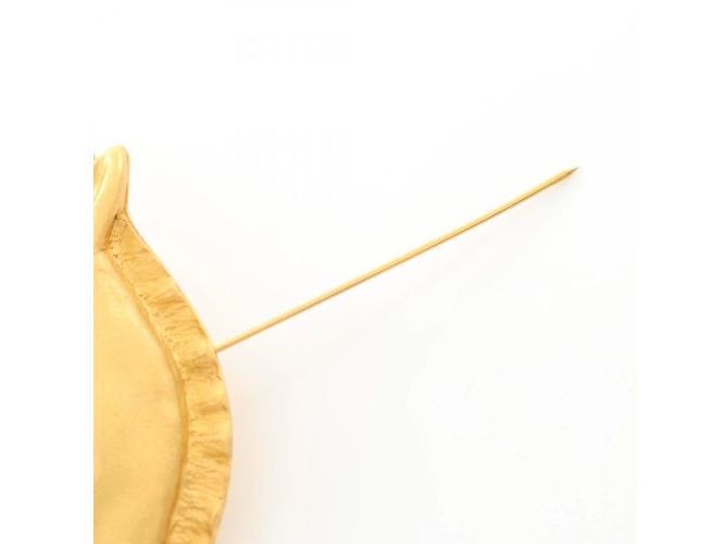 Hermès Broche de cavalo banhada a ouro Hermes Dourado - vista 6