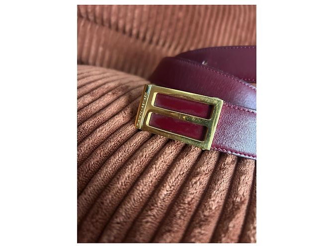 Hermès vintage two tone leather belt Red Dark red Navy blue - view 3