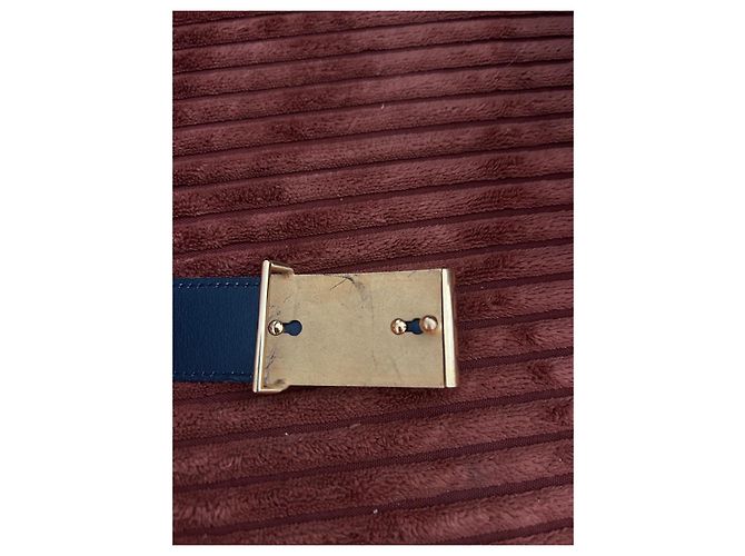 Hermès vintage two tone leather belt Red Dark red Navy blue - view 4