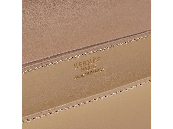 Hermès Borsa a mano Hermes Piano in pelle di vitello beige - vista 5