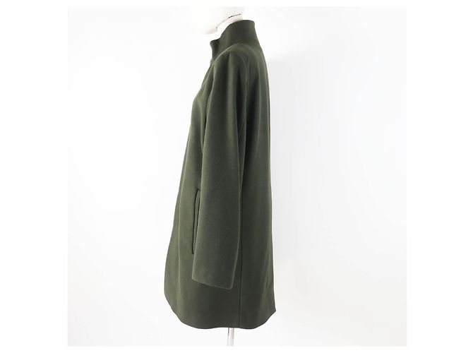 Theory Abrigo de cuello alto de lana, nylon y cachemira S Verde Caqui - vista 3