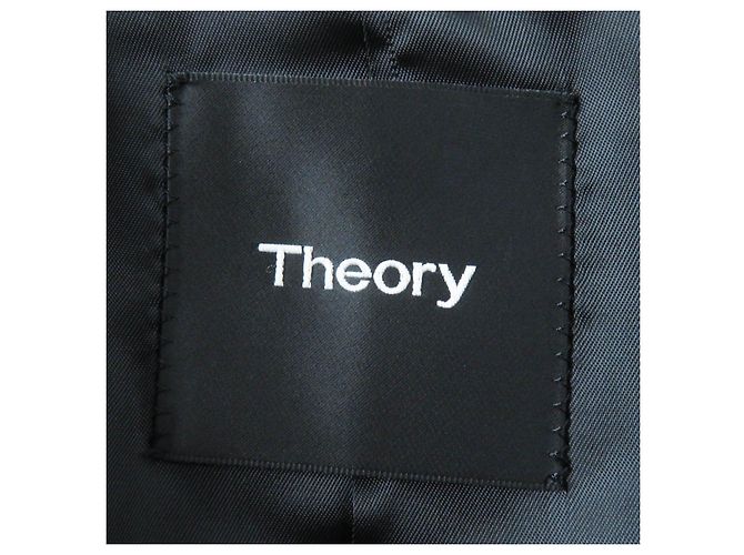 Theory Abrigo de cuello alto de lana, nylon y cachemira S Verde Caqui - vista 7