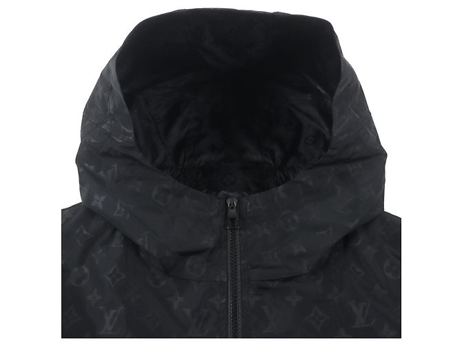 Parka cortavientos de nylon Monogram Louis Vuitton Negro Gris - vista 2