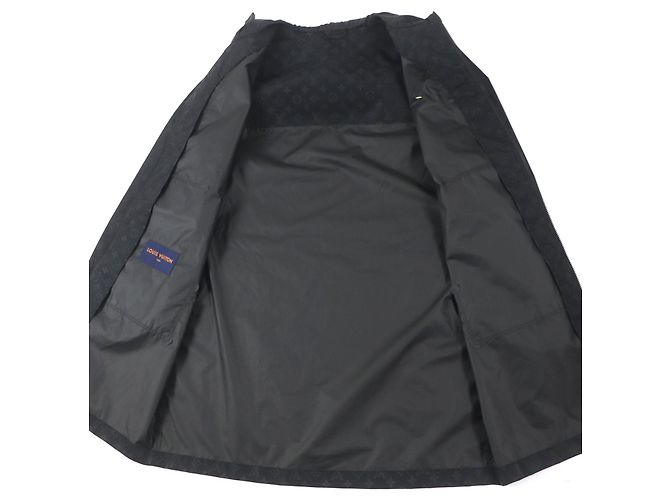 Parka cortavientos de nylon Monogram Louis Vuitton Negro Gris - vista 4