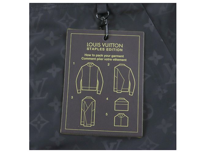 Parka cortavientos de nylon Monogram Louis Vuitton Negro Gris - vista 8