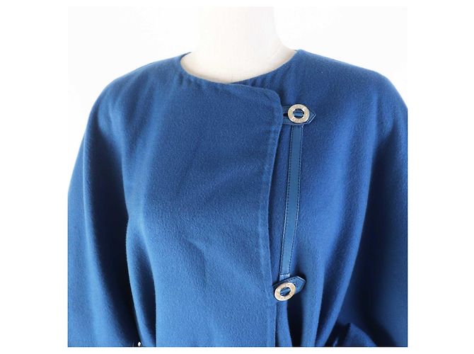 Hermès Abrigo largo de cachemira Hermes azul 38 - vista 2