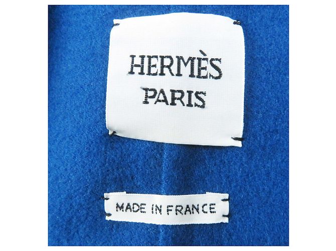 Hermès Abrigo largo de cachemira Hermes azul 38 - vista 7
