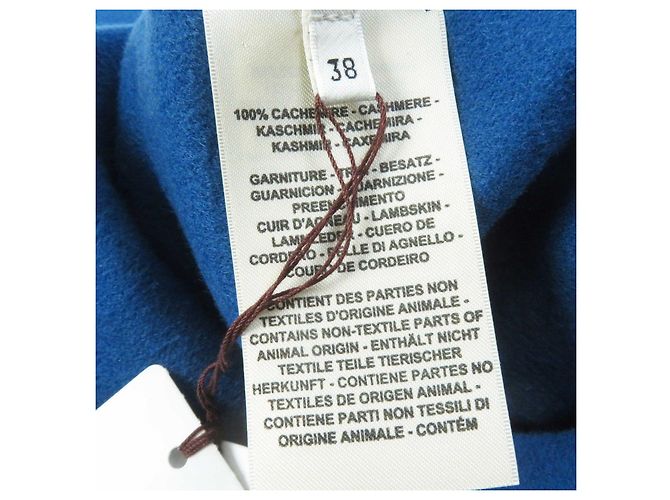 Hermès Abrigo largo de cachemira Hermes azul 38 - vista 8