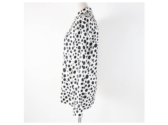 Camicia Infinity a Pois in Seta Louis Vuitton per Donne Nero Bianco - vista 3