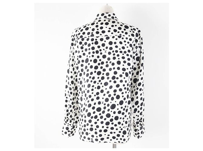 Camicia Infinity a Pois in Seta Louis Vuitton per Donne Nero Bianco - vista 4